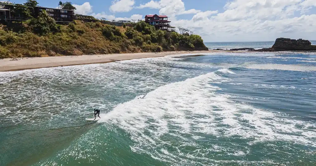 Popoyo Nicaragua surf break at Playa Guasacate for digital nomads combining remote work with surfing