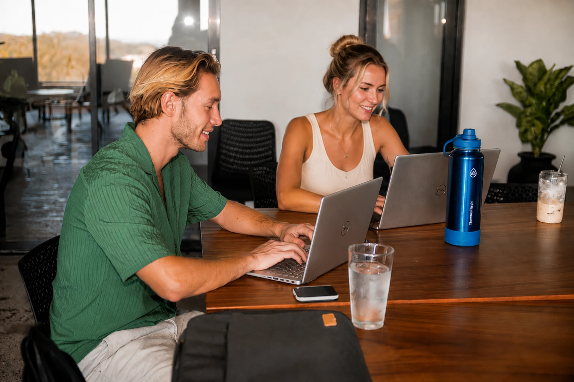 Beginners working side by side during the How to Become a Digital Nomad retreat at Esc in Popoyo, Nicaragua